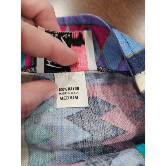 Vintage Puritan Forever Young Aztec Geometric Bold Print Wrap Midi Skirt Size M - Picture 5 of 8